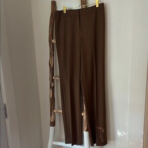 Lafayette 148 Cinnamon Brown Women's Barrow Straight Leg Wool Trousers Size 6